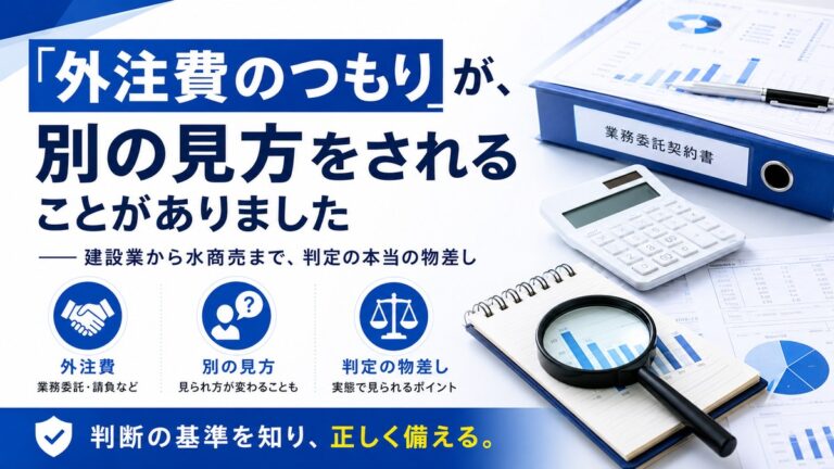 「外注費のつもり」が別の見方をされることがある｜元国税調査官が解説する外注費と給与の判定基準（建設業から水商売まで・実態で見られるポイント）｜仁王さん通り税務会計