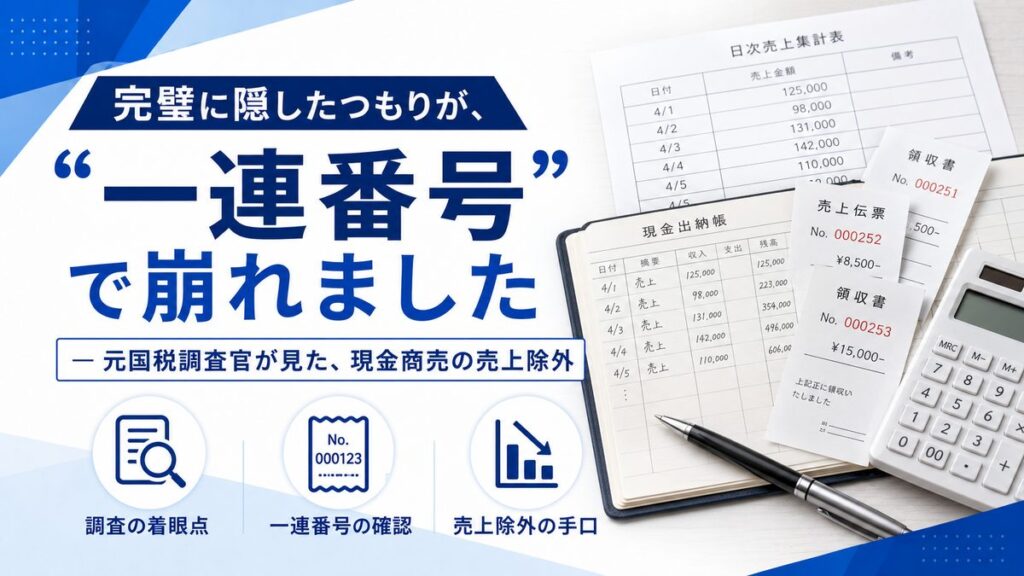 現金商売の売上除外と領収書の一連番号