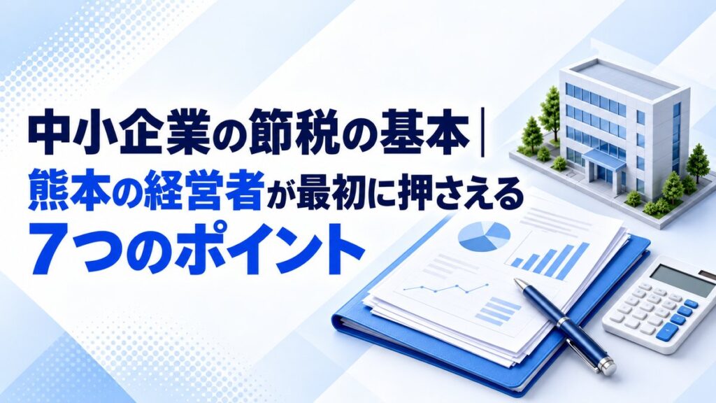 中小企業の節税の基本｜熊本の経営者が最初に押さえる7つのポイント
