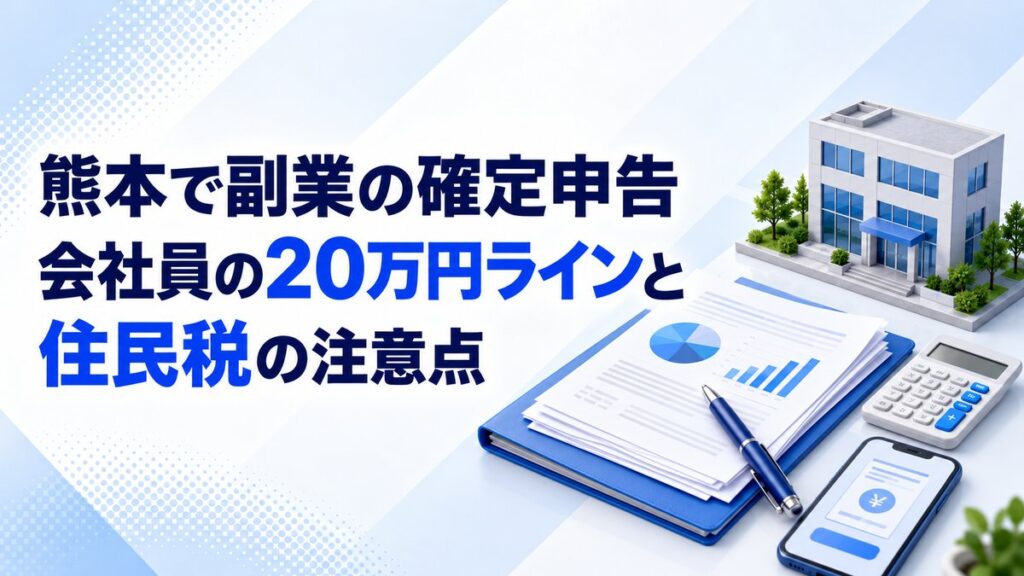 熊本で副業の確定申告｜会社員の20万円ラインと住民税の注意点