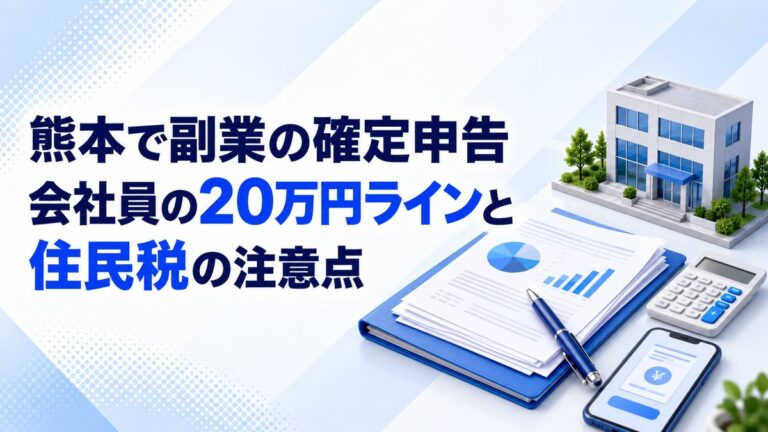 熊本で副業の確定申告｜会社員の20万円ラインと住民税の注意点