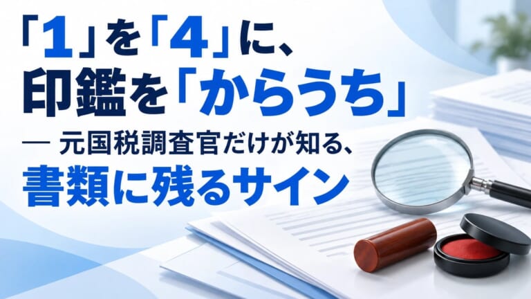 「1」を「4」に、印鑑を「からうち」 ― 元国税調査官だけが知る、書類に残るサイン